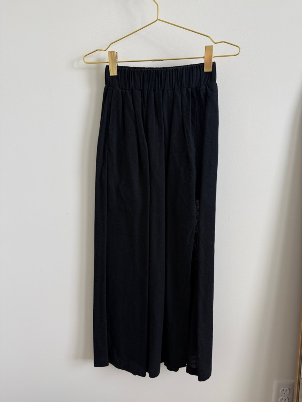 Black Linen Maxi Skirt